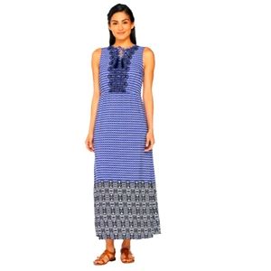 Isaac Mizrahi Live Geo print maxi Coral dress*12*